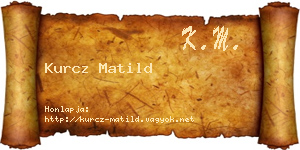 Kurcz Matild névjegykártya
